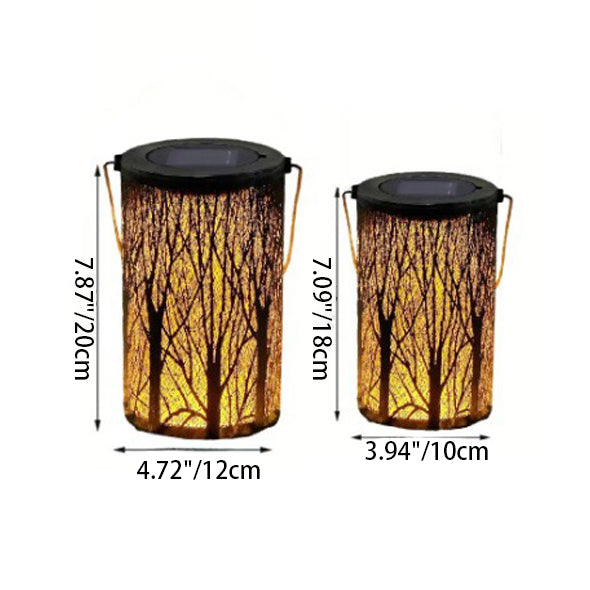 Floroux Art Deco Lampe Solaire | Design Cylindre | Fer & LED | Éclairage de Jardin