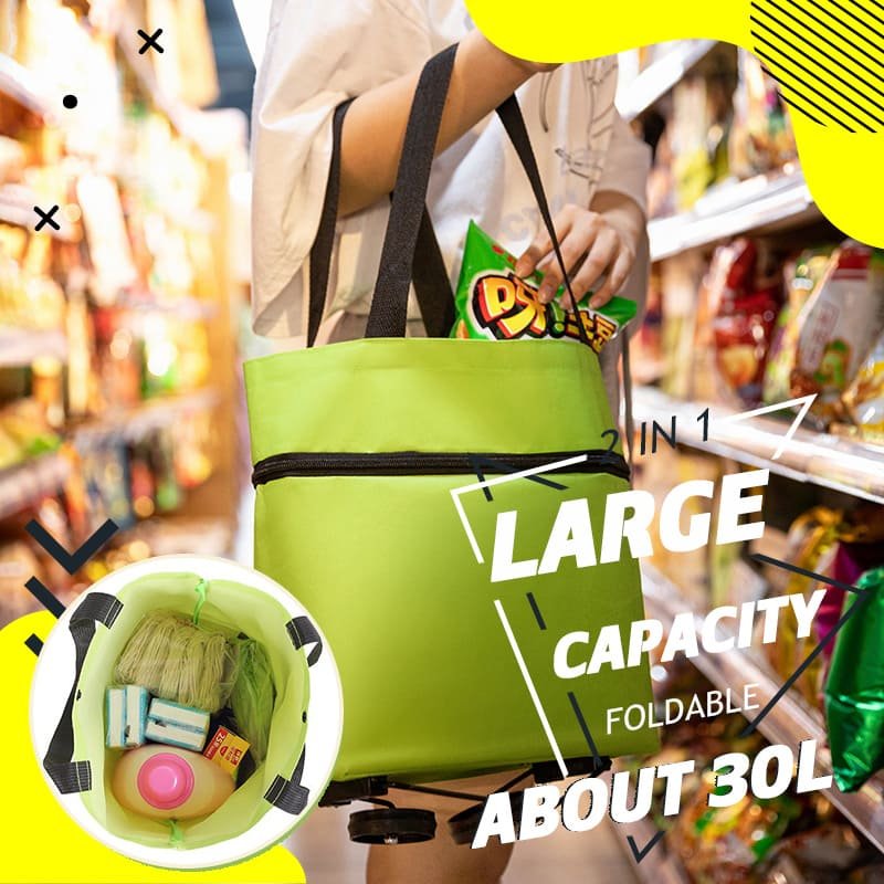 CarryFlex - Sac de courses pratique 2-en-1 avec roues