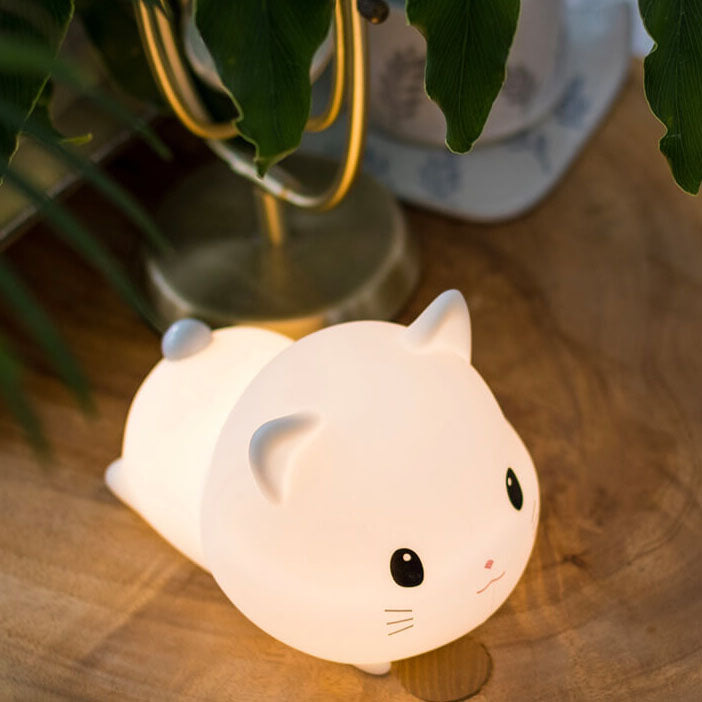 Floroux LED night lamp | Creative silicone cat-shaped lamp | USB charging & Timer | Children's room & Ambient lamp