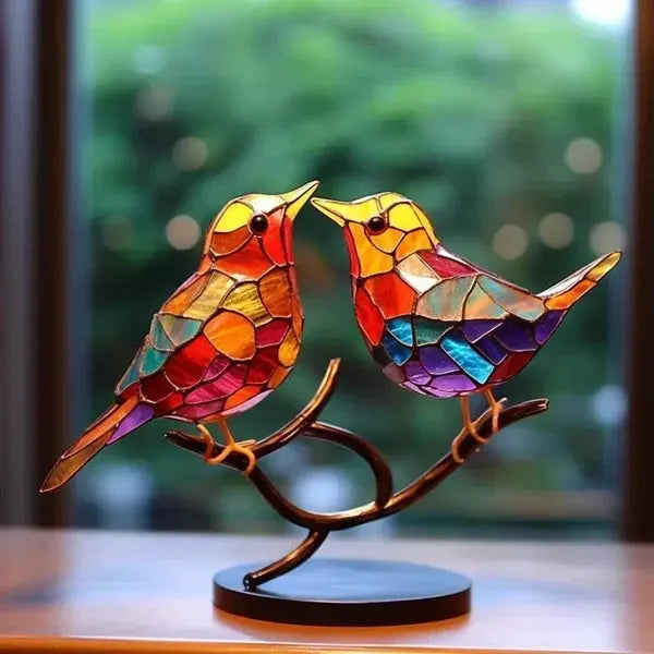 ArtVerre - Oiseaux en Verre Coloré Élégants pour une Décoration Raffinée