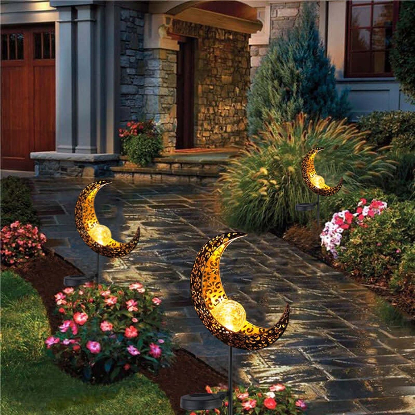 Floroux Solar LED Lantern | Éclairage de jardin résistant aux intempéries pour terrasse et balcon | Lampe extérieure à énergie solaire