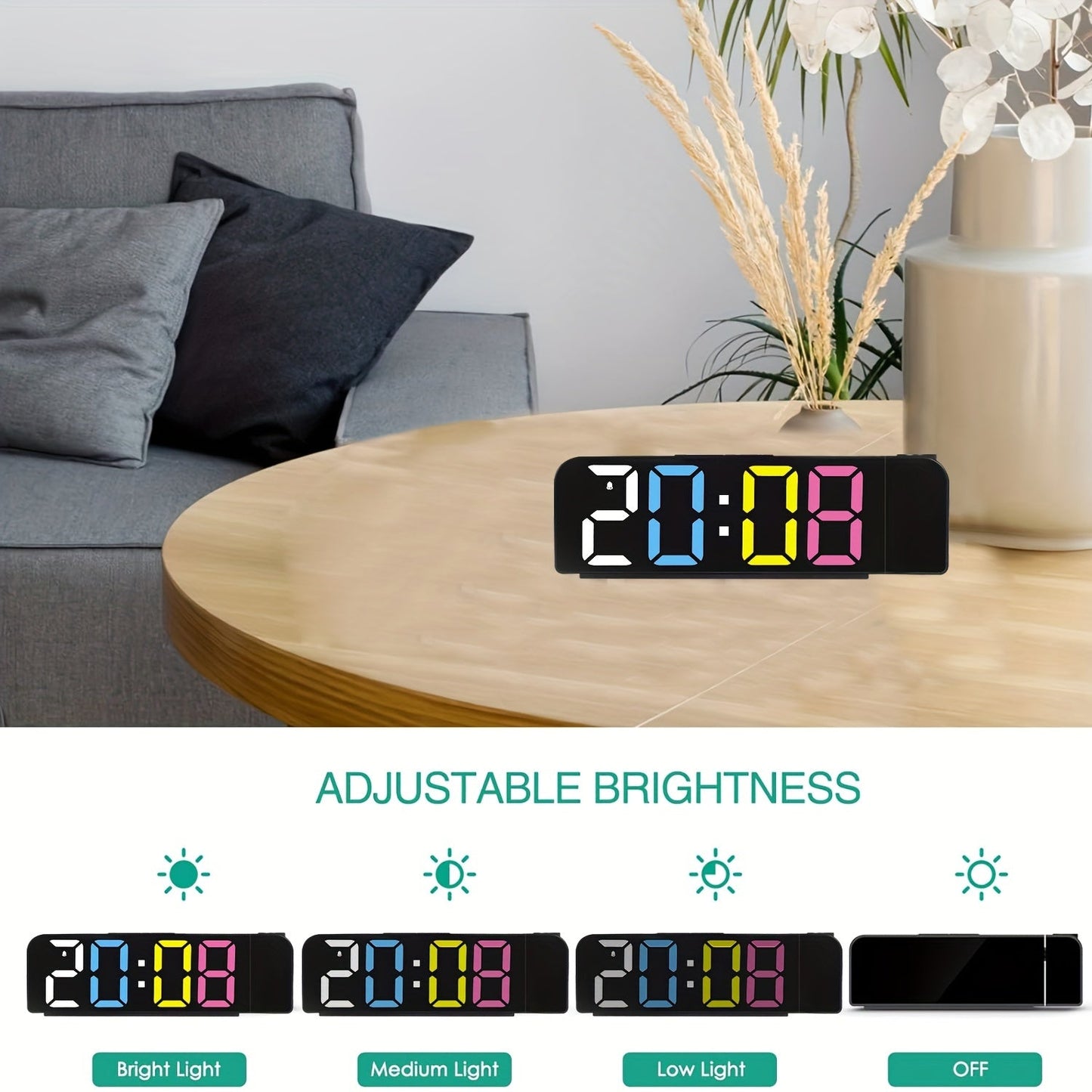 TimeView – Réveil Numérique Moderne avec Projection