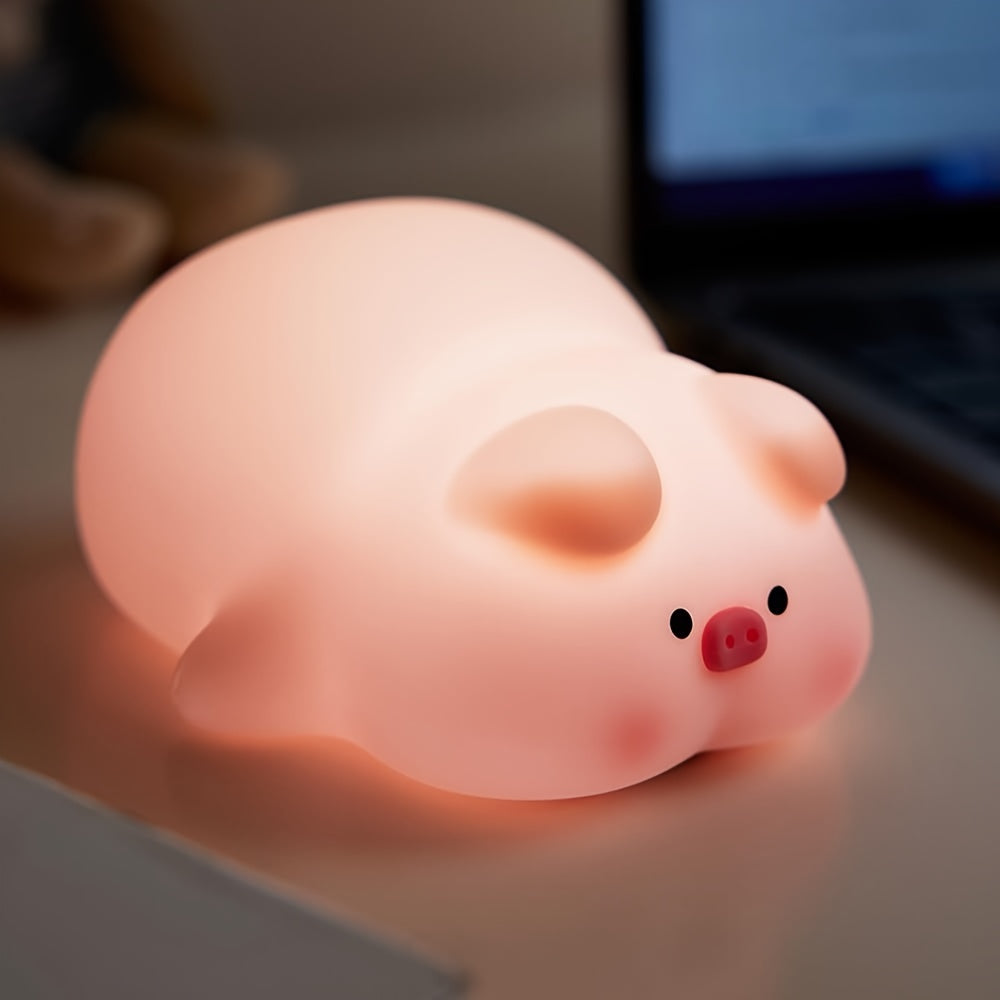 PiggyGlow – Jolie Lampe de Nuit LED Rose pour Enfants