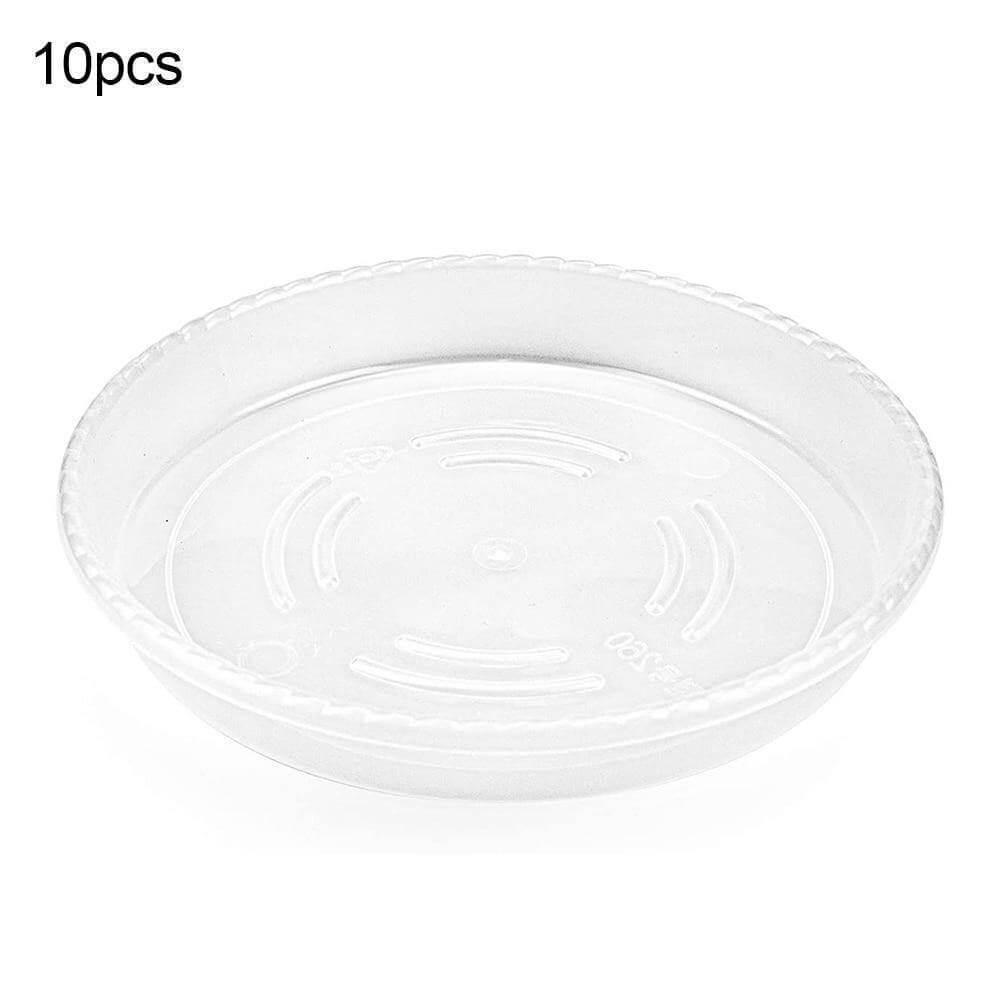 Floroux Ensemble de sous-verres transparents en plastique 10 pièces | Protection des plantes pour la maison et le jardin