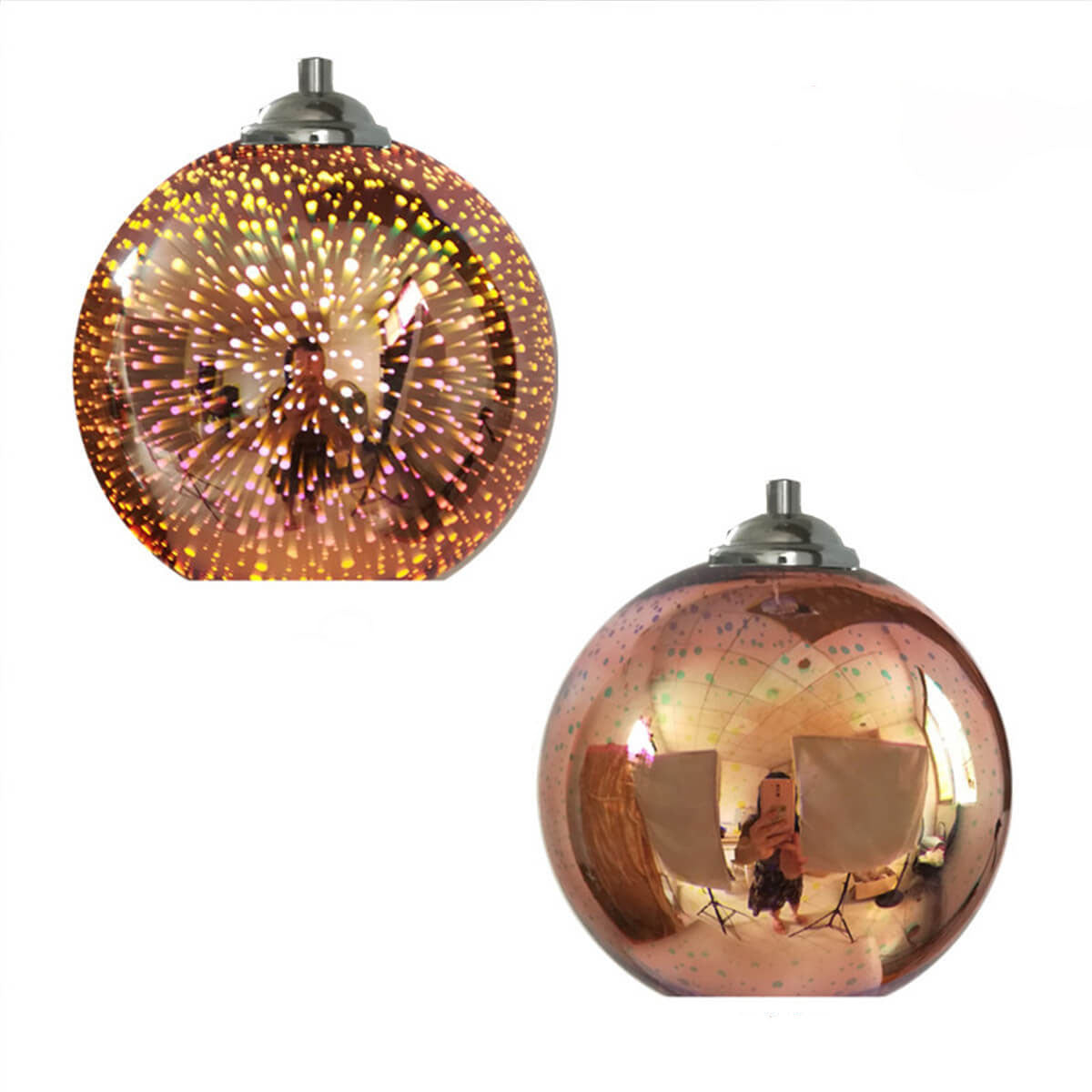 Floroux 3D Lustre Feux d'Artifice | Verre Changeant de Couleur | Décor pour Salon & Salle à Manger