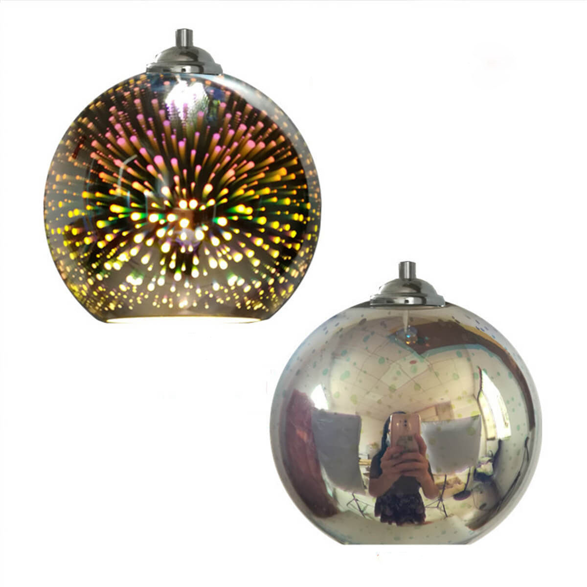 Floroux 3D Lustre Feux d'Artifice | Verre Changeant de Couleur | Décor pour Salon & Salle à Manger