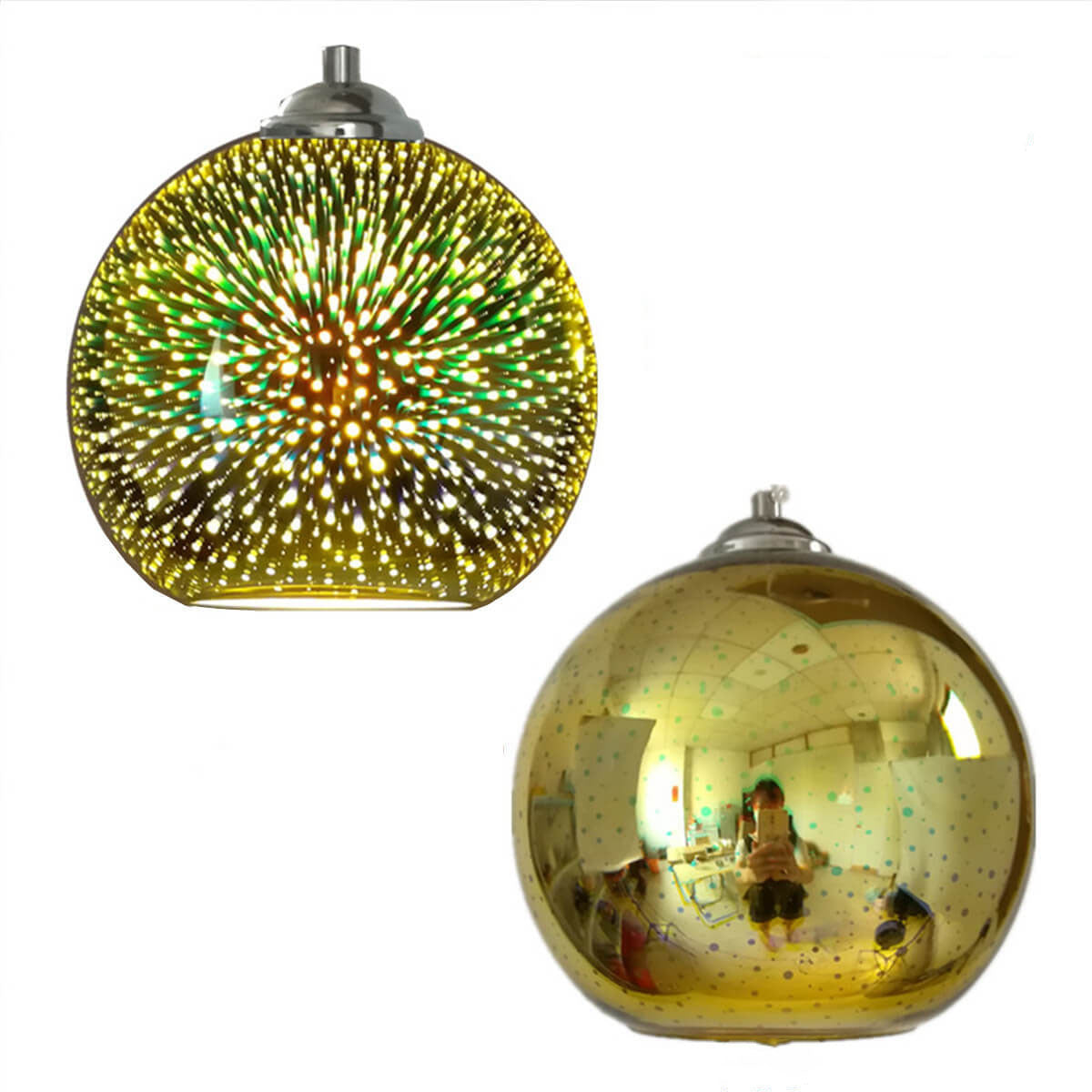 Floroux 3D Lustre Feux d'Artifice | Verre Changeant de Couleur | Décor pour Salon & Salle à Manger