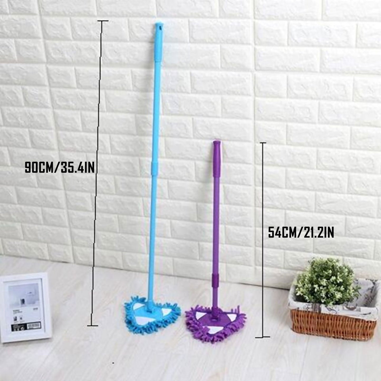 Mop de nettoyage triangulaire réglable rotatif 180