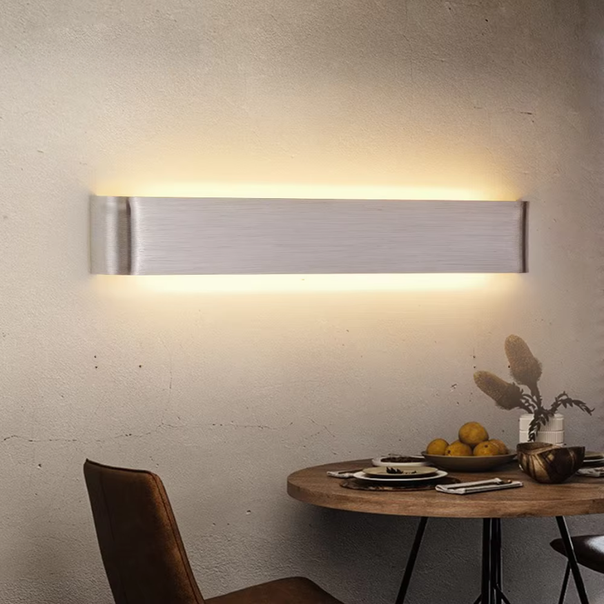 Applique murale LED nordique - Applique murale intérieure en aluminium brossé moderne