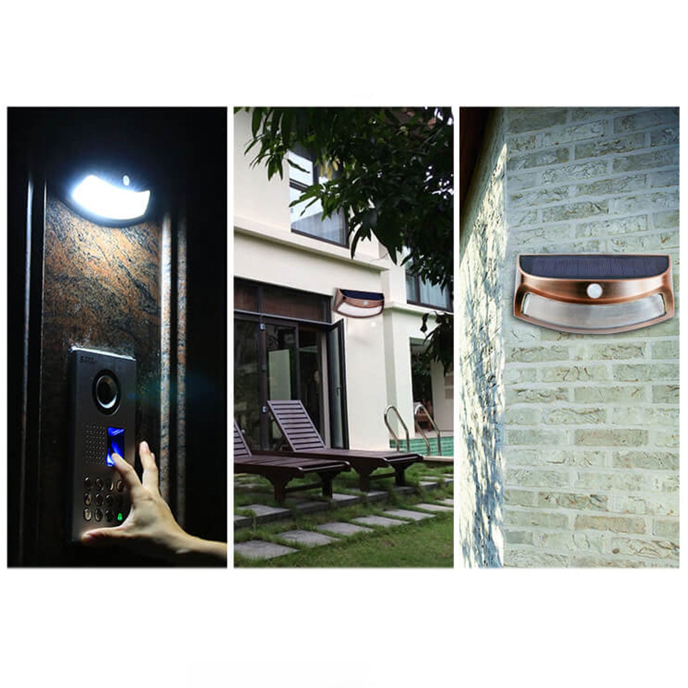 Floroux Lampe murale solaire | Design en forme de trapèze | Fonctionnement solaire | Éclairage extérieur LED