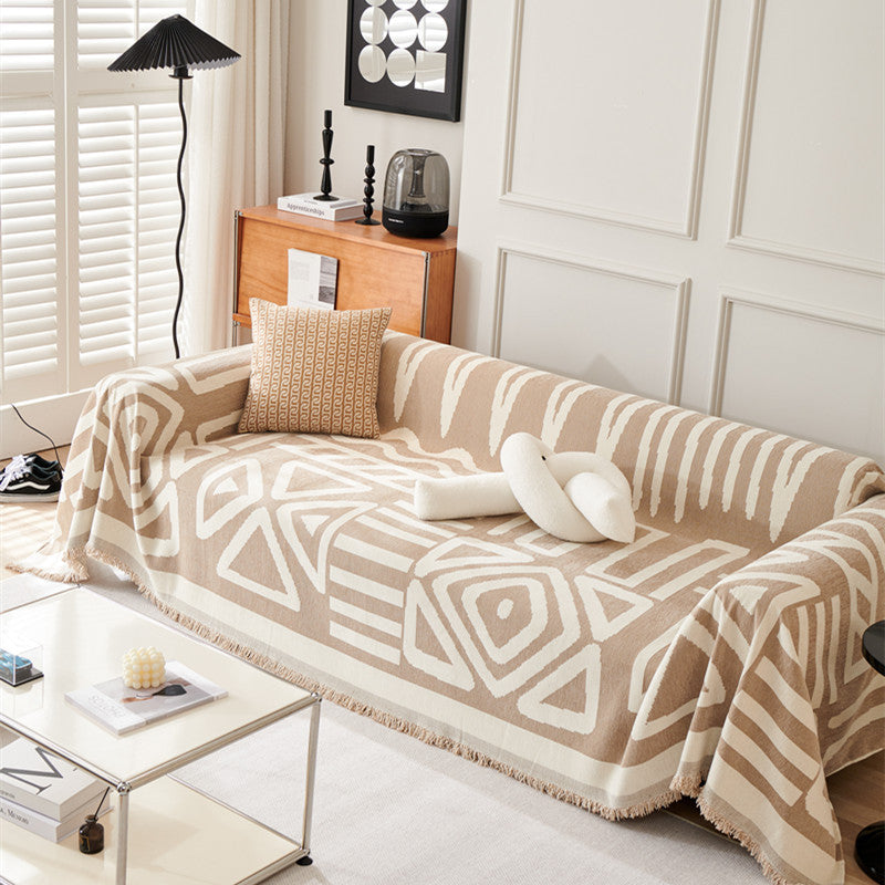 Housse de canapé/sofa style bohème géométrique
