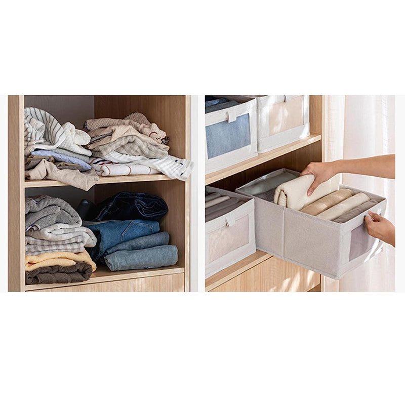 Boîte de rangement en coton avec fenêtre de visualisation