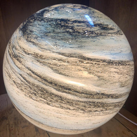 Floroux Lunar Floor Lamp | Elegant LED Glass Lamp | Ambient Light for the Home | Planetary Decoration | USB Charging