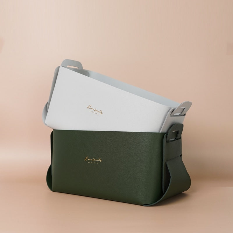 Bacs de rangement en simili cuir