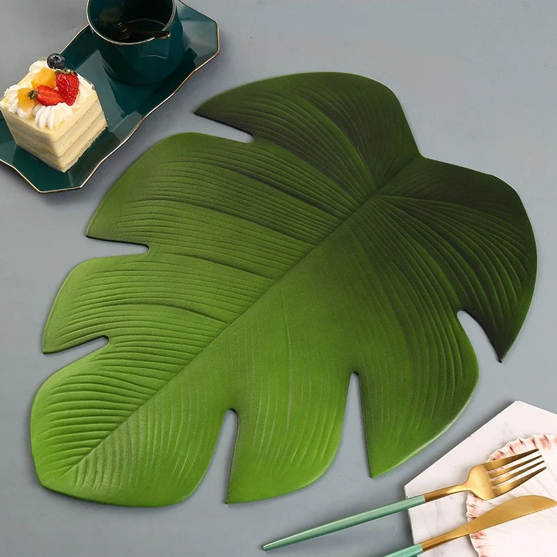 6 pc Tapis de Table Feuille Verte