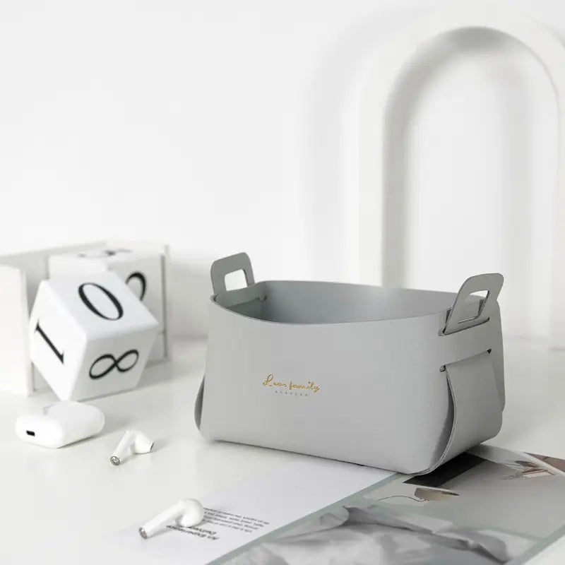 Bacs de rangement en simili cuir