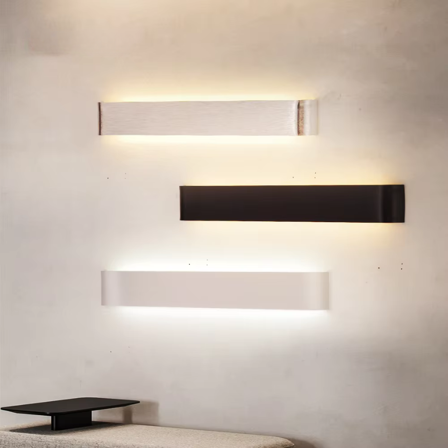 Applique murale LED nordique - Applique murale intérieure en aluminium brossé moderne
