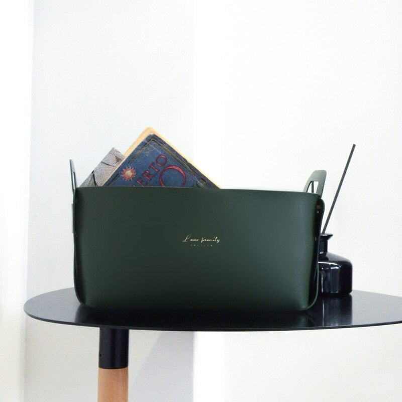 Bacs de rangement en simili cuir