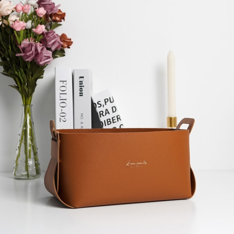 Bacs de rangement en simili cuir