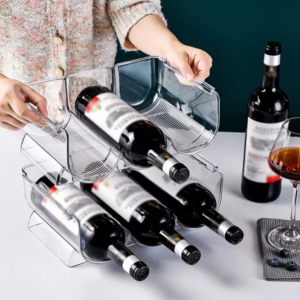 Triple Étagère à Bouteilles de Vin Empilable