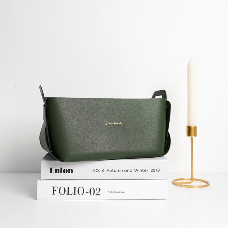 Bacs de rangement en simili cuir