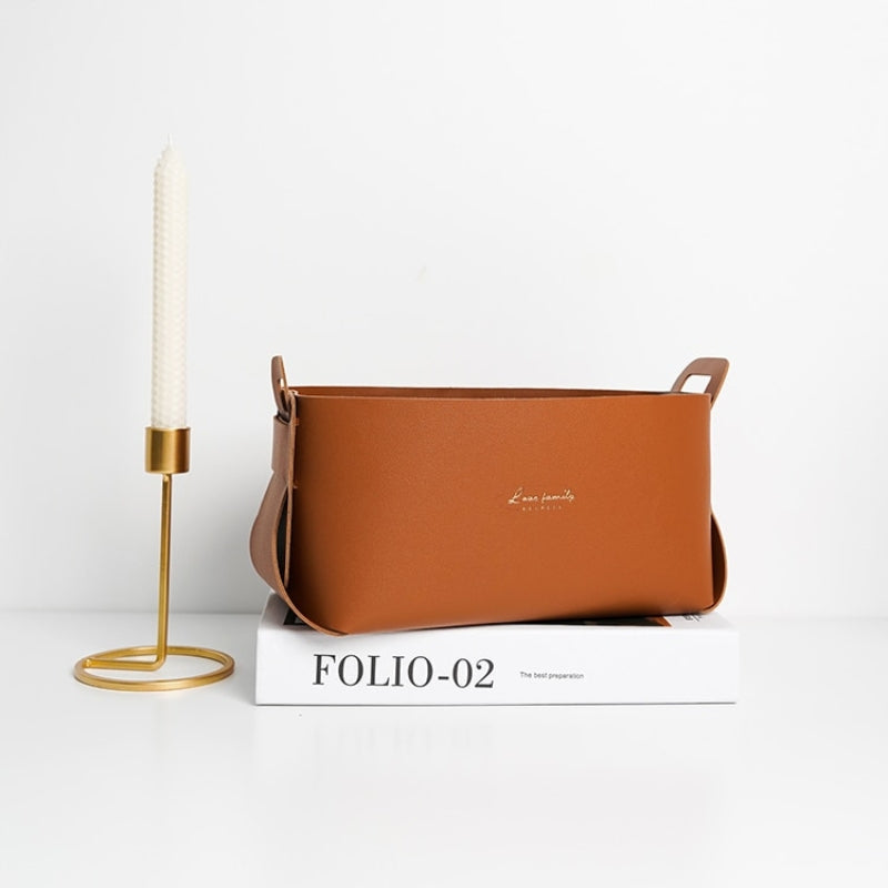 Bacs de rangement en simili cuir