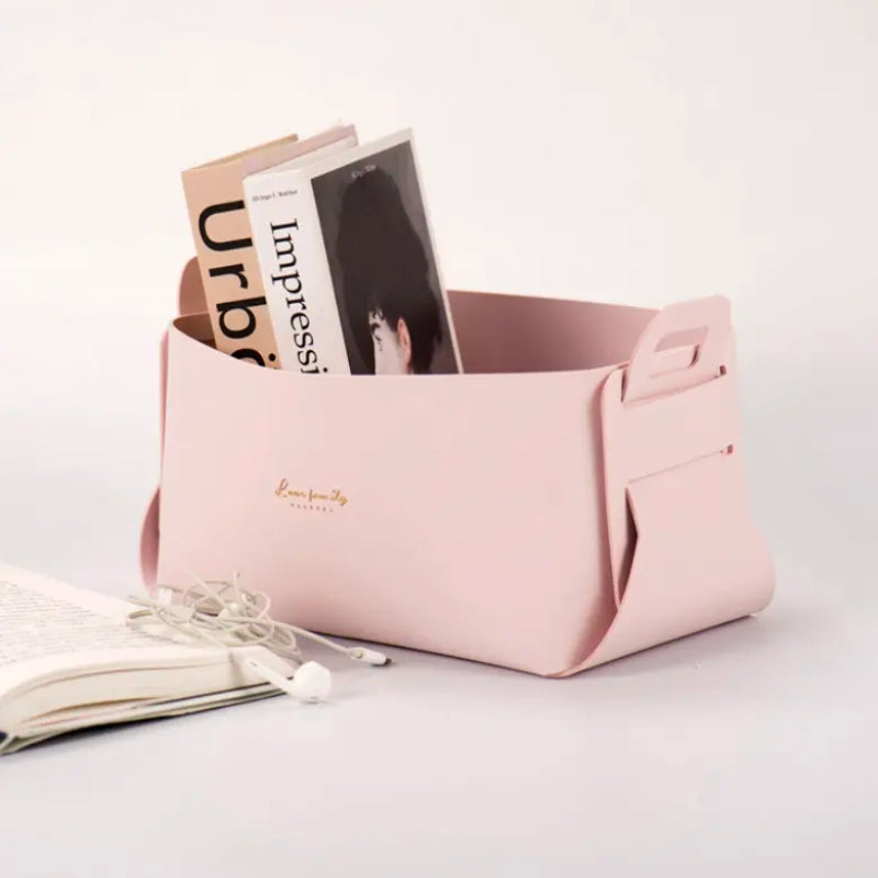 Bacs de rangement en simili cuir