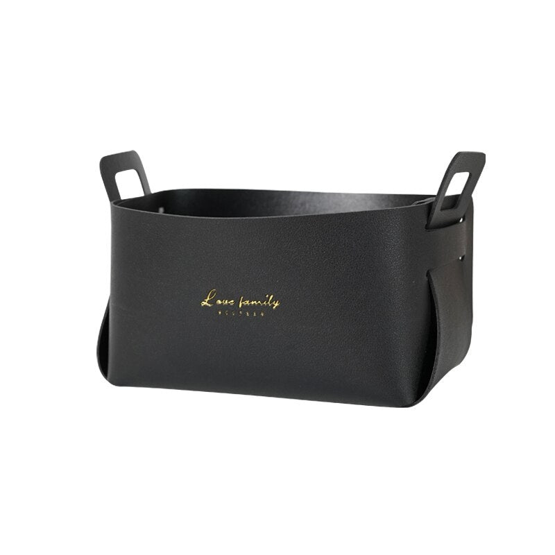 Bacs de rangement en simili cuir