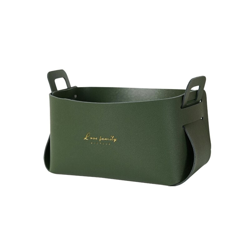 Bacs de rangement en simili cuir