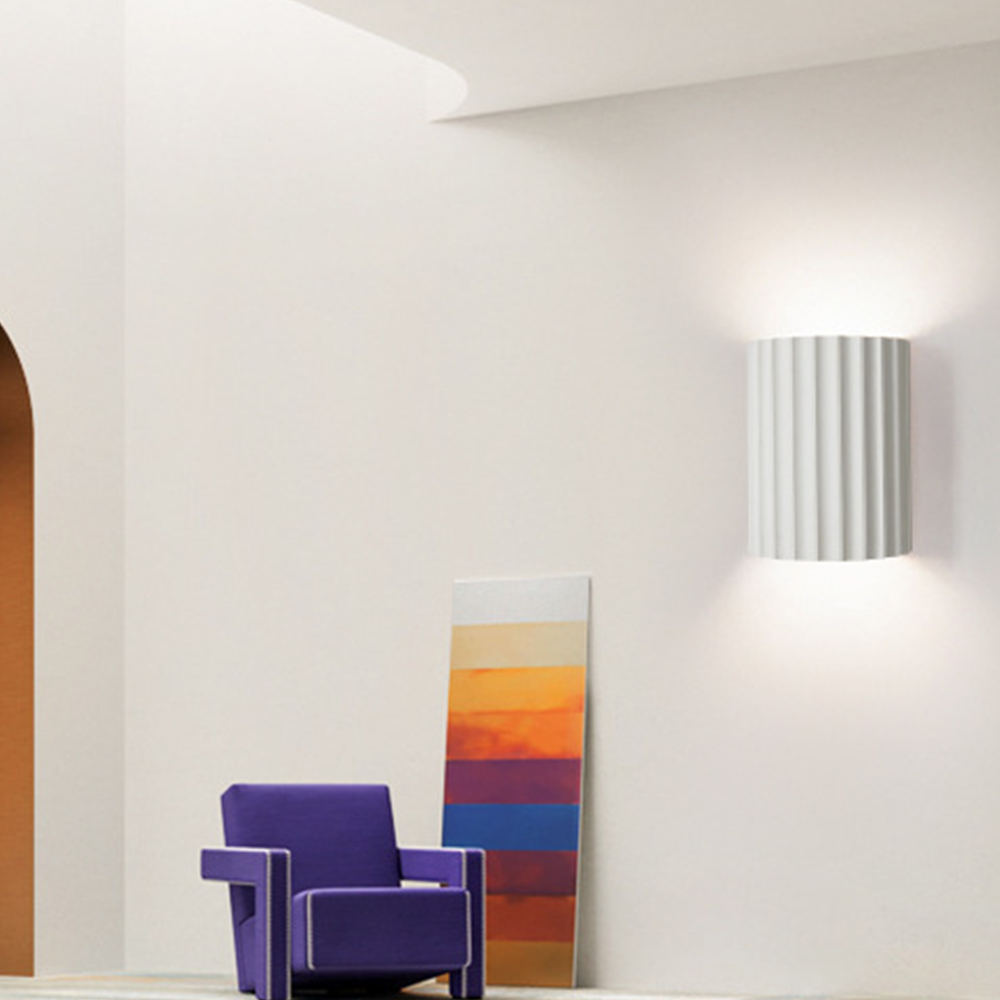 Applique murale demi-cercle Floroux en résine pour salon