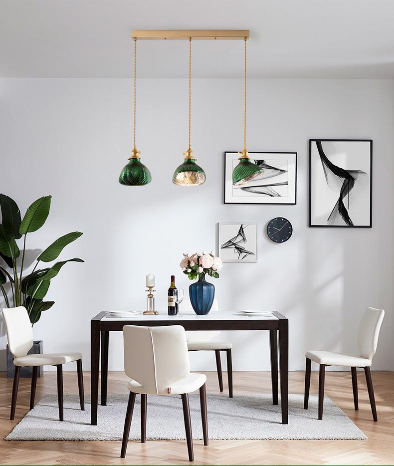 Floroux Chandelier Vintage Nordic | Brass & Green Glass | Pendant Lamp 1/2/3 Lights | Elegant Design