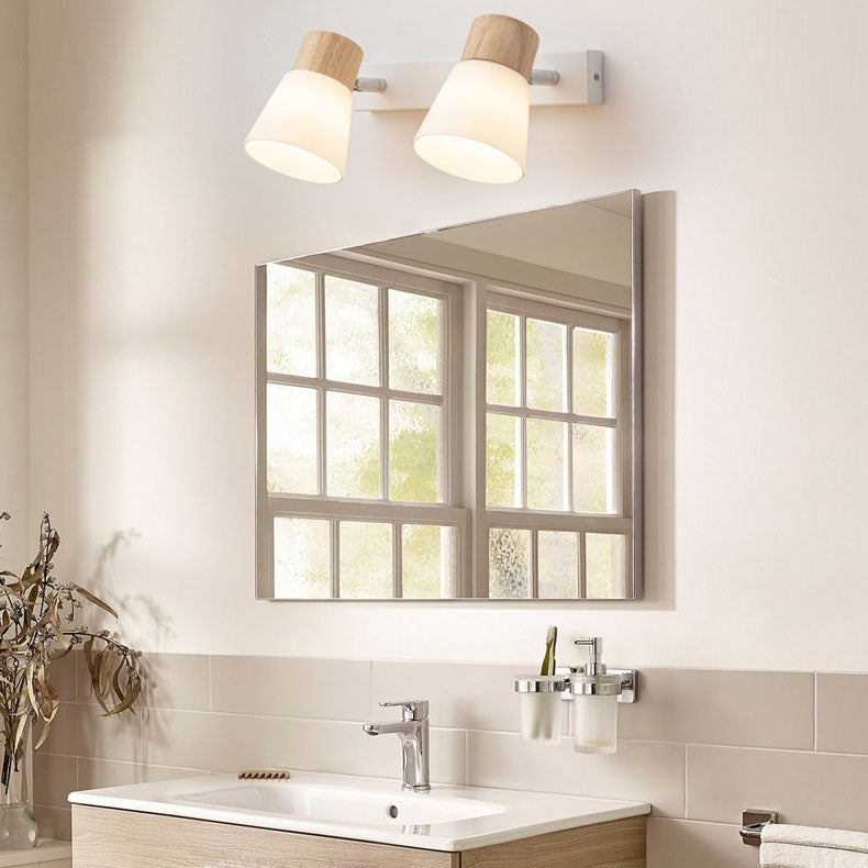 Floroux Applique Murale en Bois Fer Verre Minimaliste | 1/2 Lumières | Design Moderne