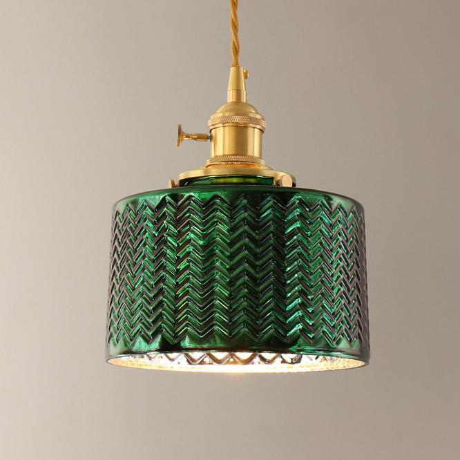 Floroux Chandelier Vintage Nordic | Brass & Green Glass | Pendant Lamp 1/2/3 Lights | Elegant Design