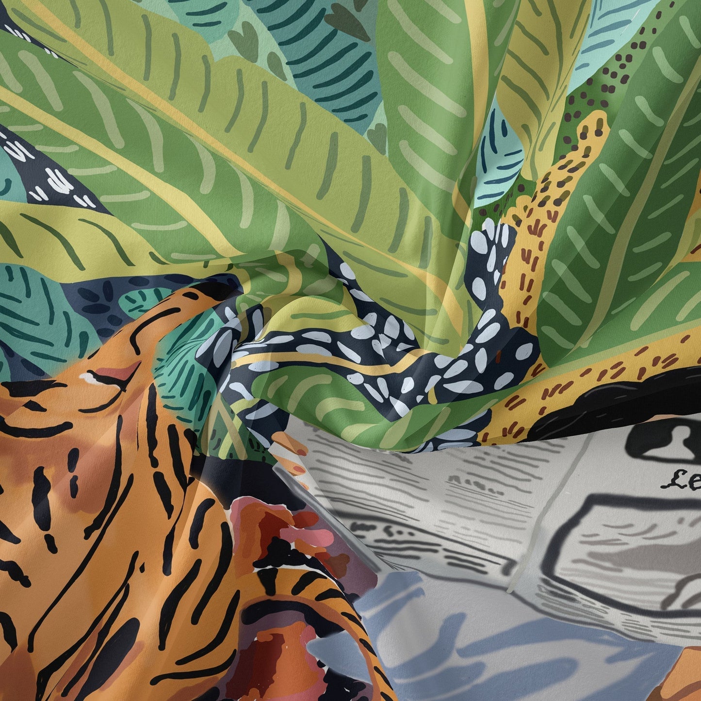 Tapisserie murale Jungle Tigre & Fille