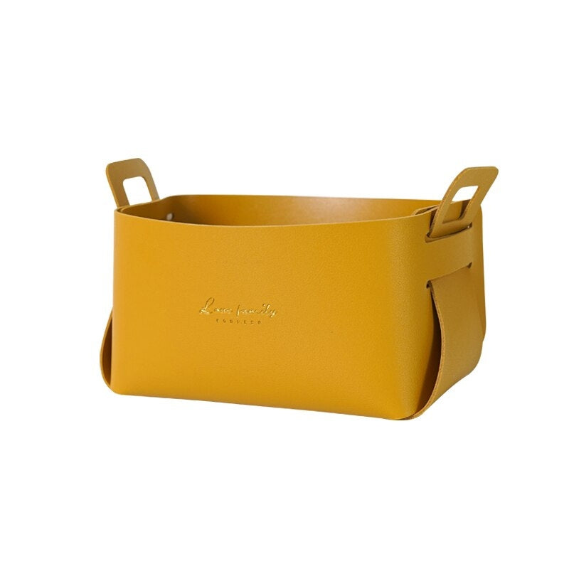 Bacs de rangement en simili cuir