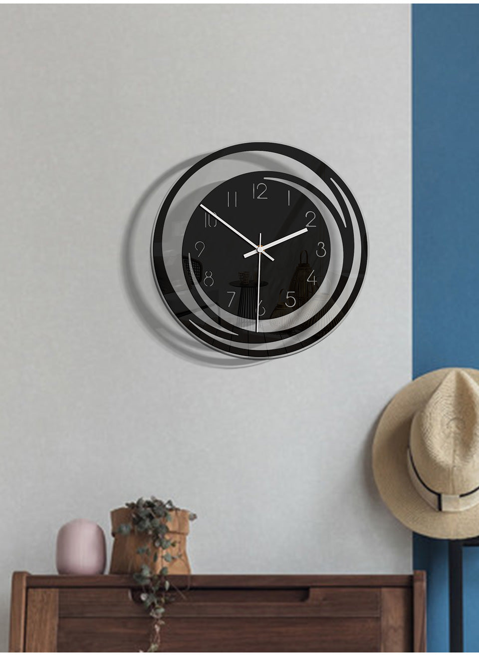 Horloge mural silencieux élégant en acrylique – Moderne et stylé