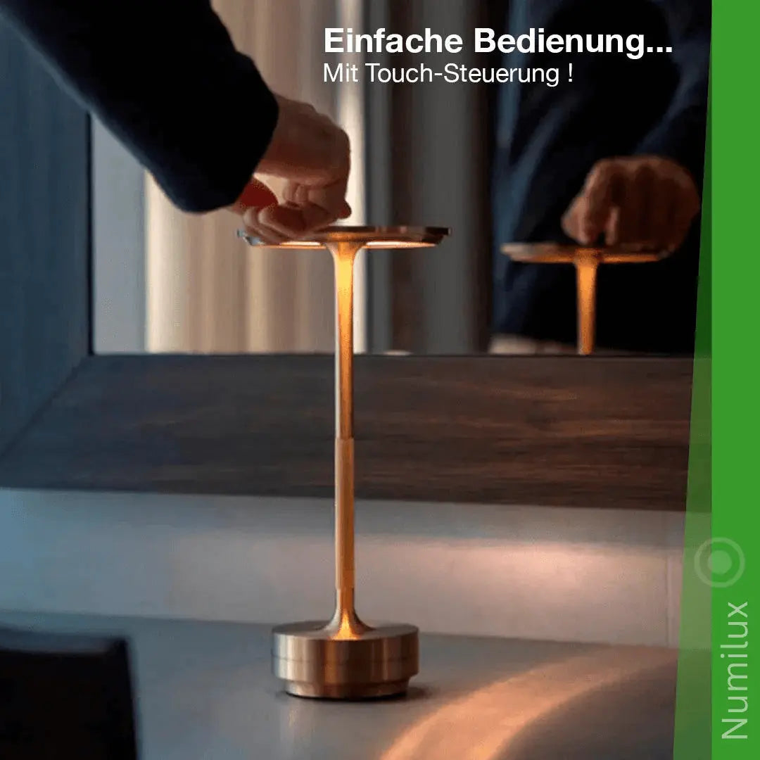NumiLux Lampe de table rechargeable étanche et élégante