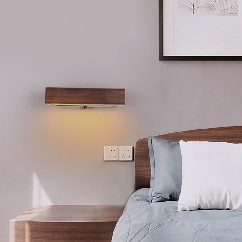 Floroux Applique LED | Design en bois et fer rectangulaire | Moderne et scandinave | Pour chambres à coucher et espaces de vie