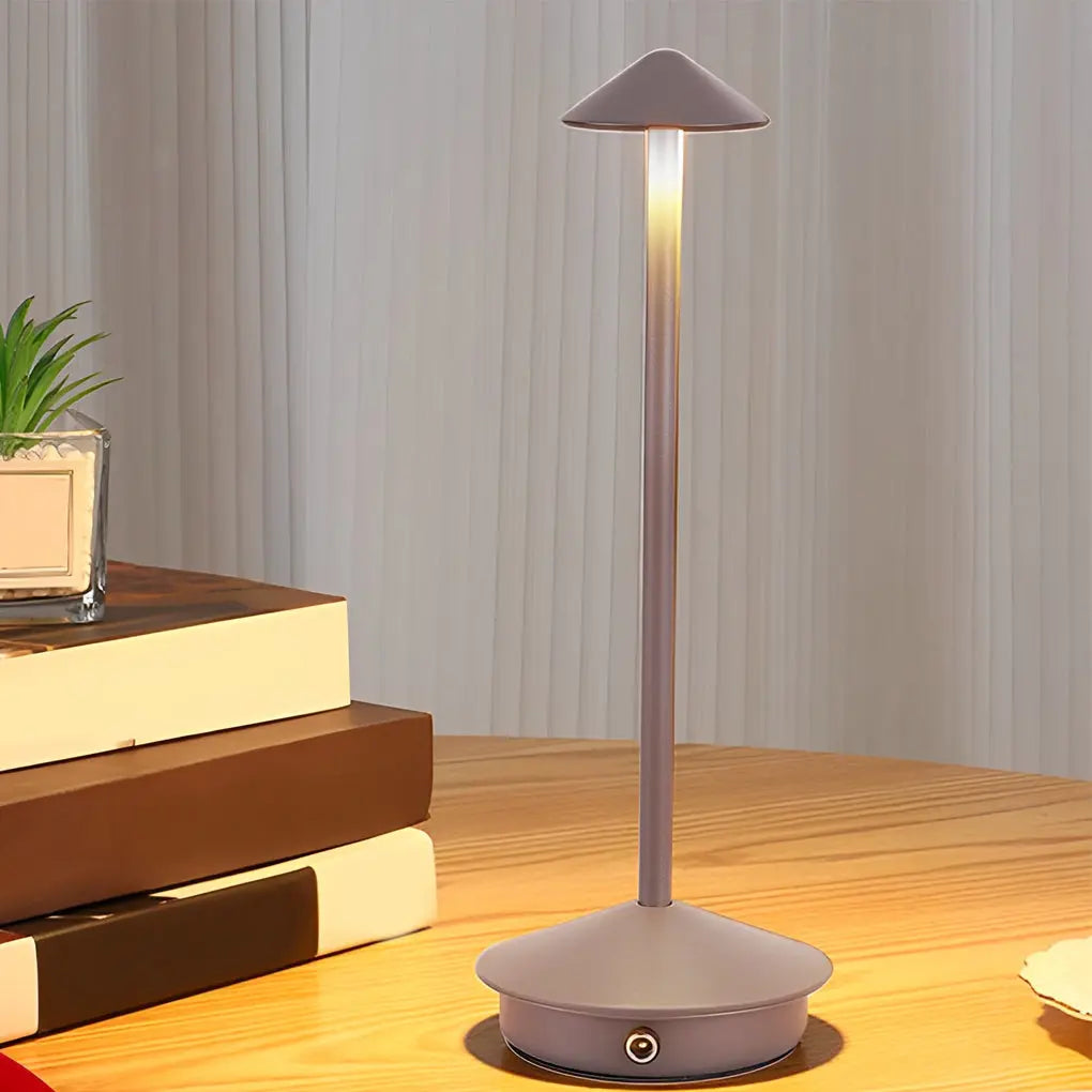 LumiGlow - Lampe de table à toucher USB en forme de champignon triangulaire avec dimmable à 3 niveaux