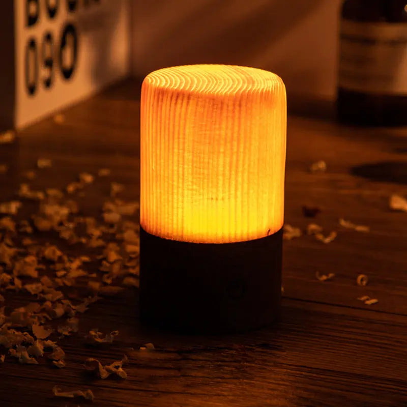 ÉclatBois - Lampe de Table LED avec Batterie Rechargeable et Contrôle Tactile pour Maison et Bureau