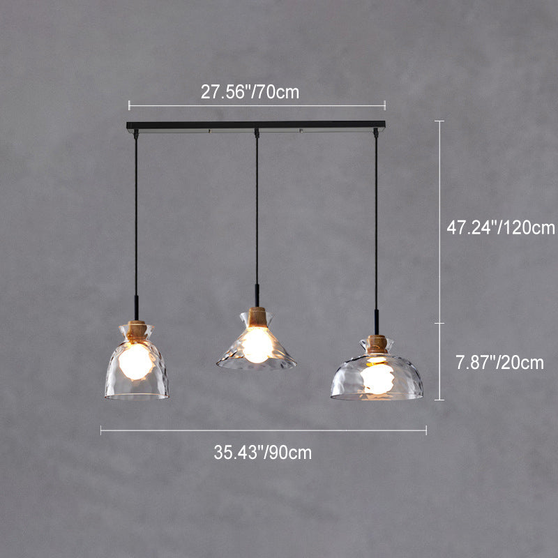 Floroux Suspension Nordique | Verre Ribé | 1-Lumière | Design Scandinave | Décoration d'intérieur