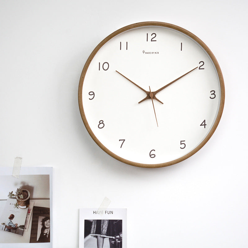 Horloge murale analogique Floroux en bois massif pour la maison