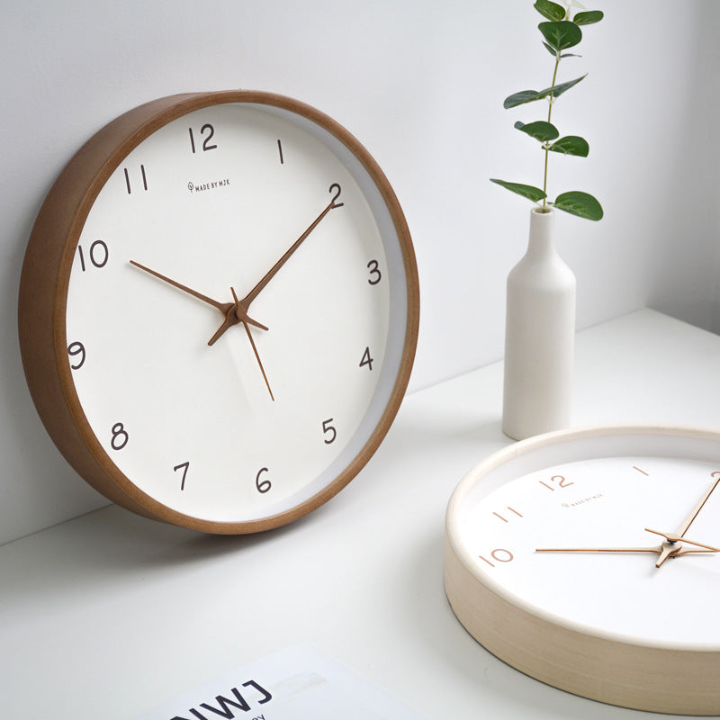 Horloge murale analogique Floroux en bois massif pour la maison