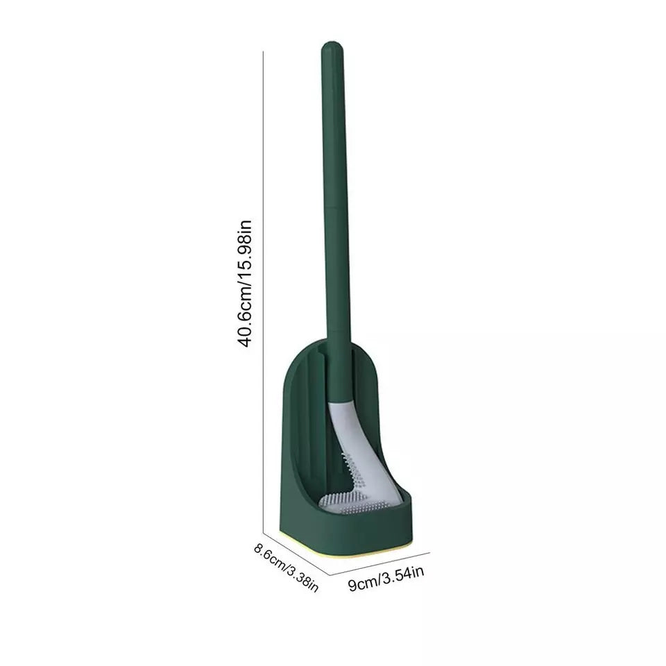 Brosse de toilette en silicone avec poils et support de séchage