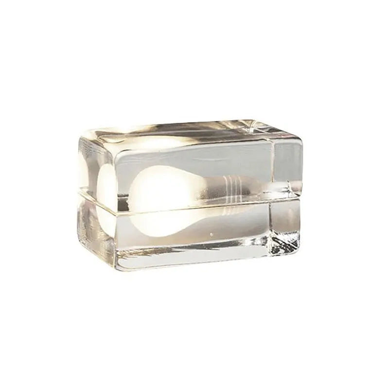 LumiCube - Lampe de table minimaliste avec cube en verre transparent