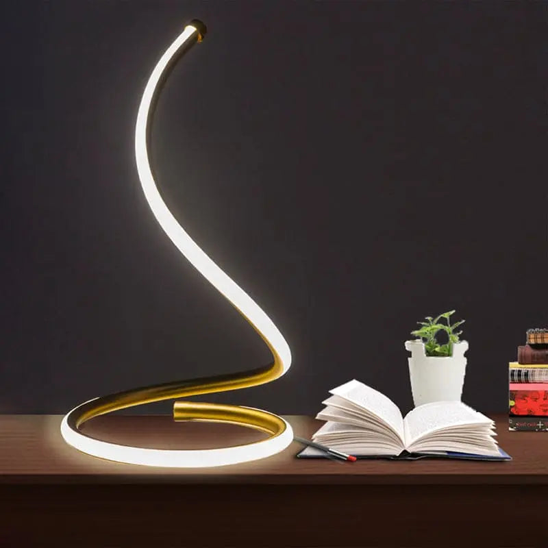 Luminéa - Lampe Spiralée en Silicagel Doré