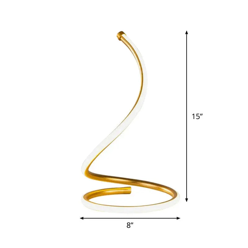 Luminéa - Lampe Spiralée en Silicagel Doré