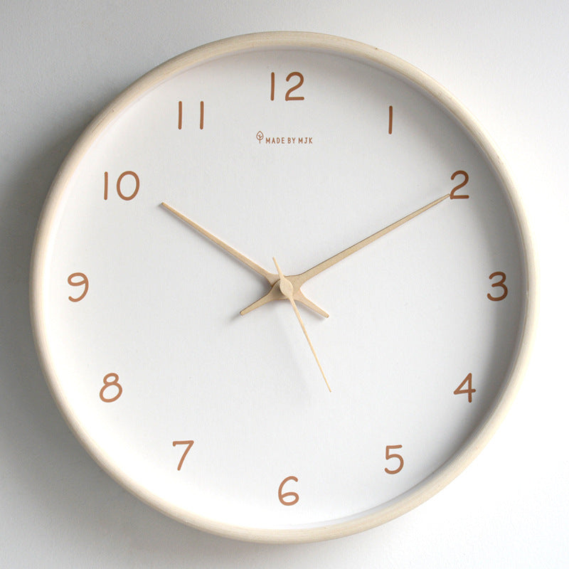 Horloge murale analogique Floroux en bois massif pour la maison
