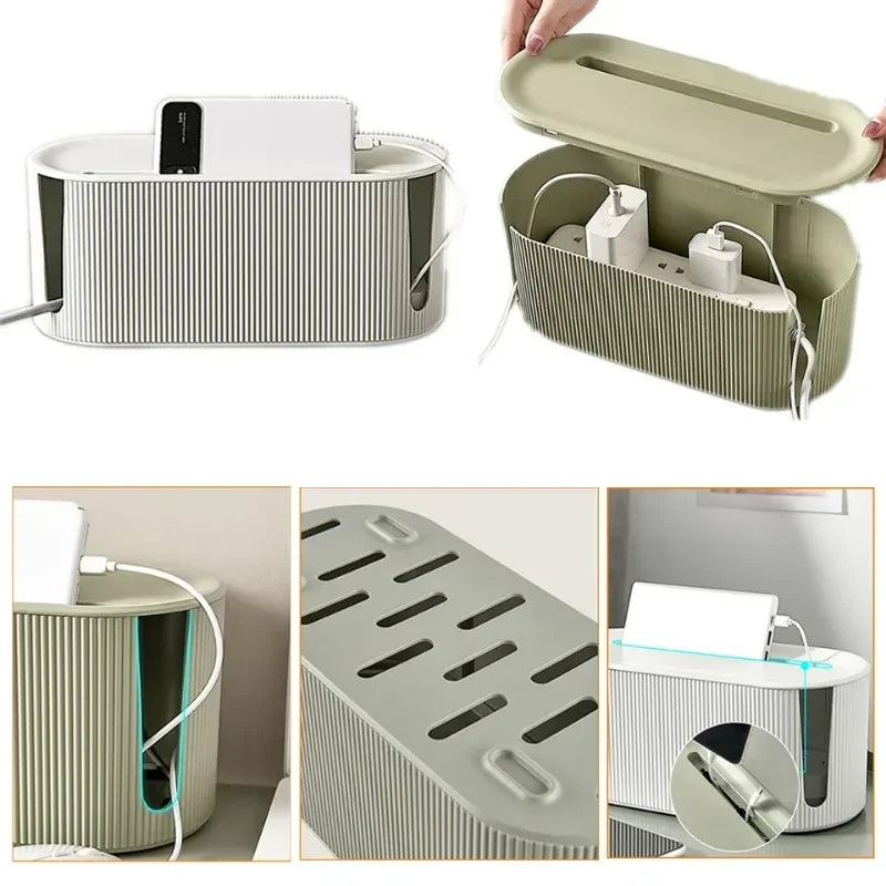 Grande boîte de rangement pour prise / organiseur de câbles, étui de rangement BlackNov