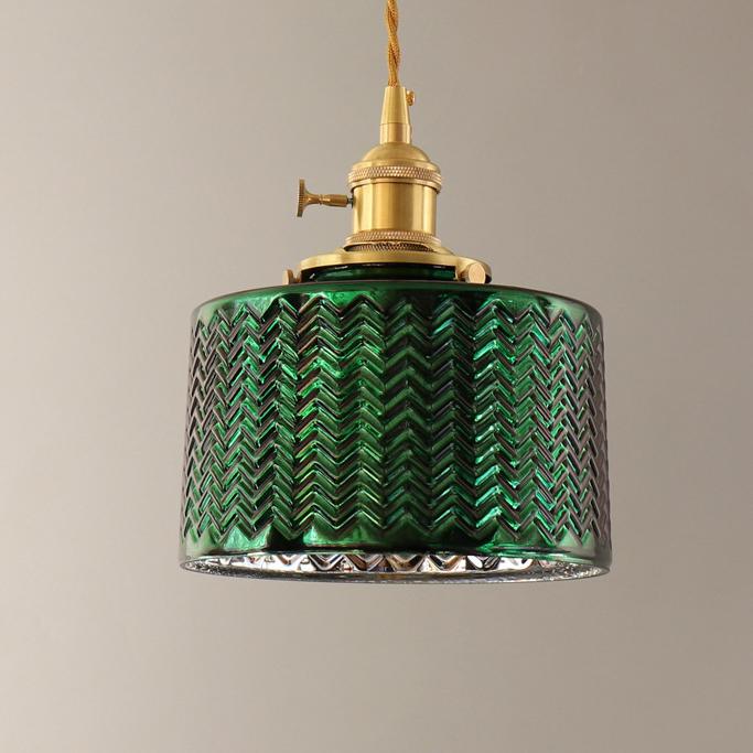 Floroux Chandelier Vintage Nordic | Brass & Green Glass | Pendant Lamp 1/2/3 Lights | Elegant Design
